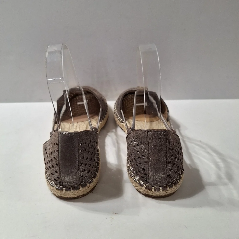 Eileen Fisher (NEW) Leather Mica Quiet Luxury Metallic Lee 2 Espadrille Shoes 6